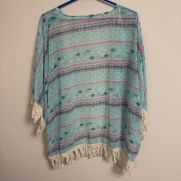 2/20 Aztec Print Open Front Kimono / Shawl - Women’s Small - Picture 4 of 5